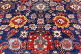 Blue Persian Fine Serapi Hand Knotted Wool Rug - 9' 10" X 13' 10" - Golden Nile
