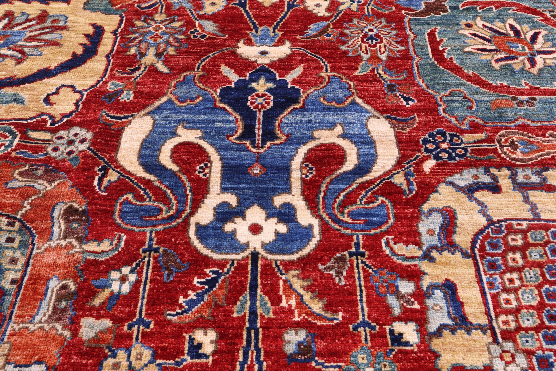 Persian Fine Serapi Hand Knotted Wool Rug - 11' 2" X 16' 4" - Golden Nile