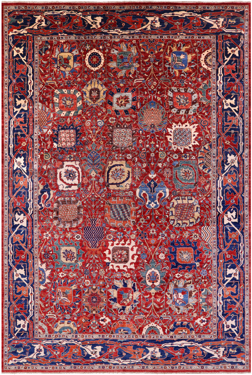 Persian Fine Serapi Hand Knotted Wool Rug - 11' 2" X 16' 4" - Golden Nile