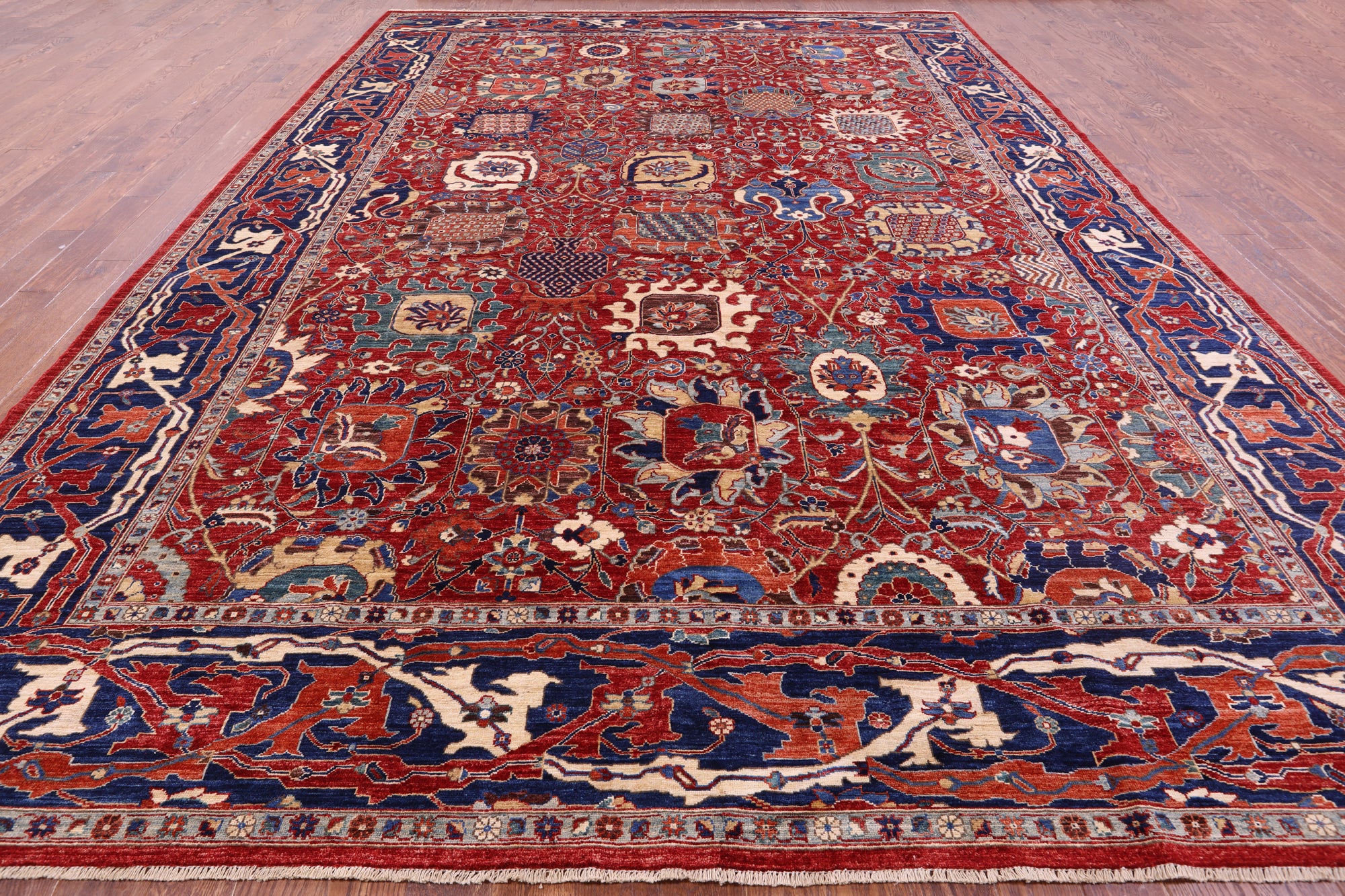 Persian Fine Serapi Hand Knotted Wool Rug - 11' 2" X 16' 4" - Golden Nile