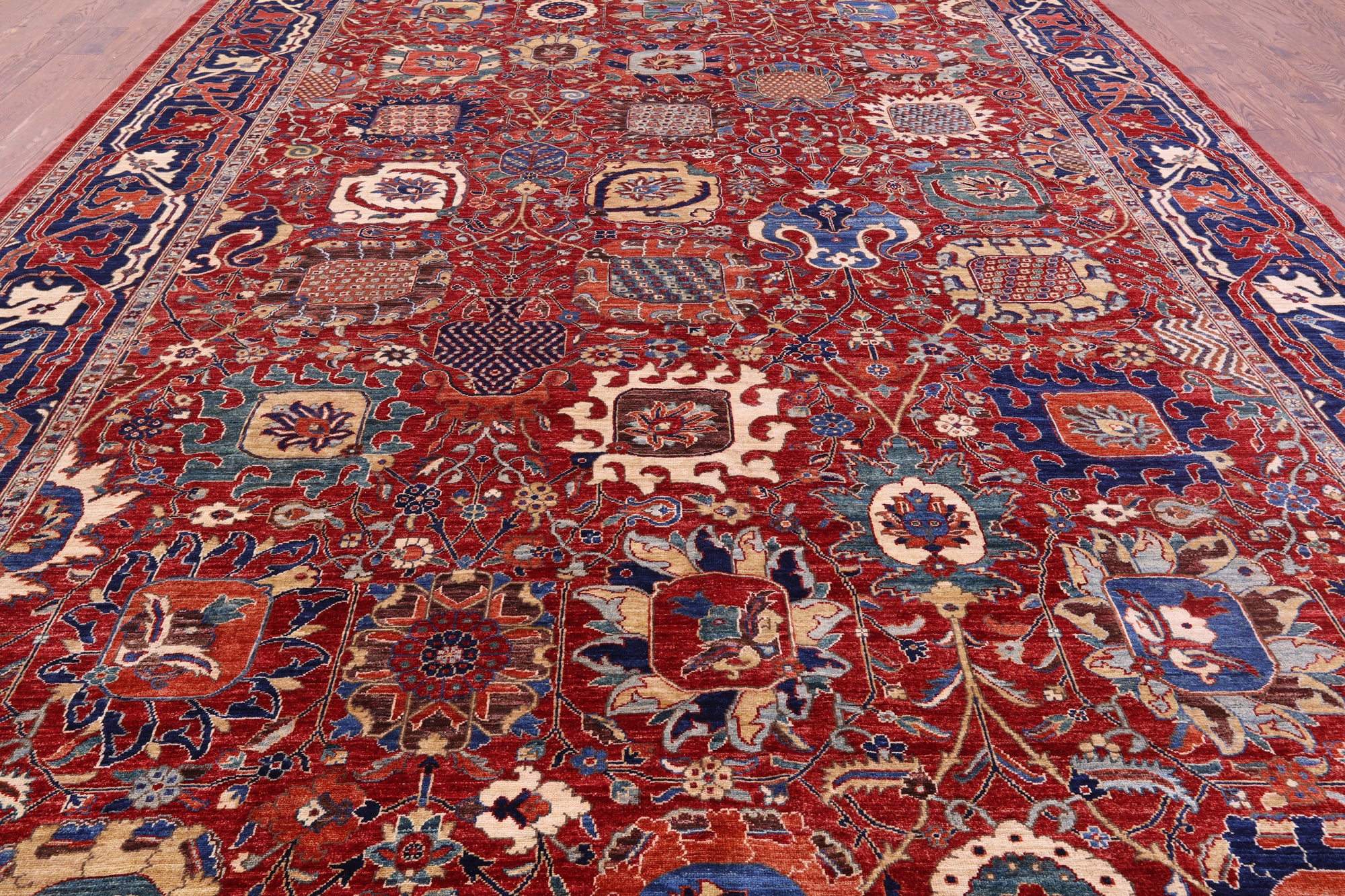 Persian Fine Serapi Hand Knotted Wool Rug - 11' 2" X 16' 4" - Golden Nile