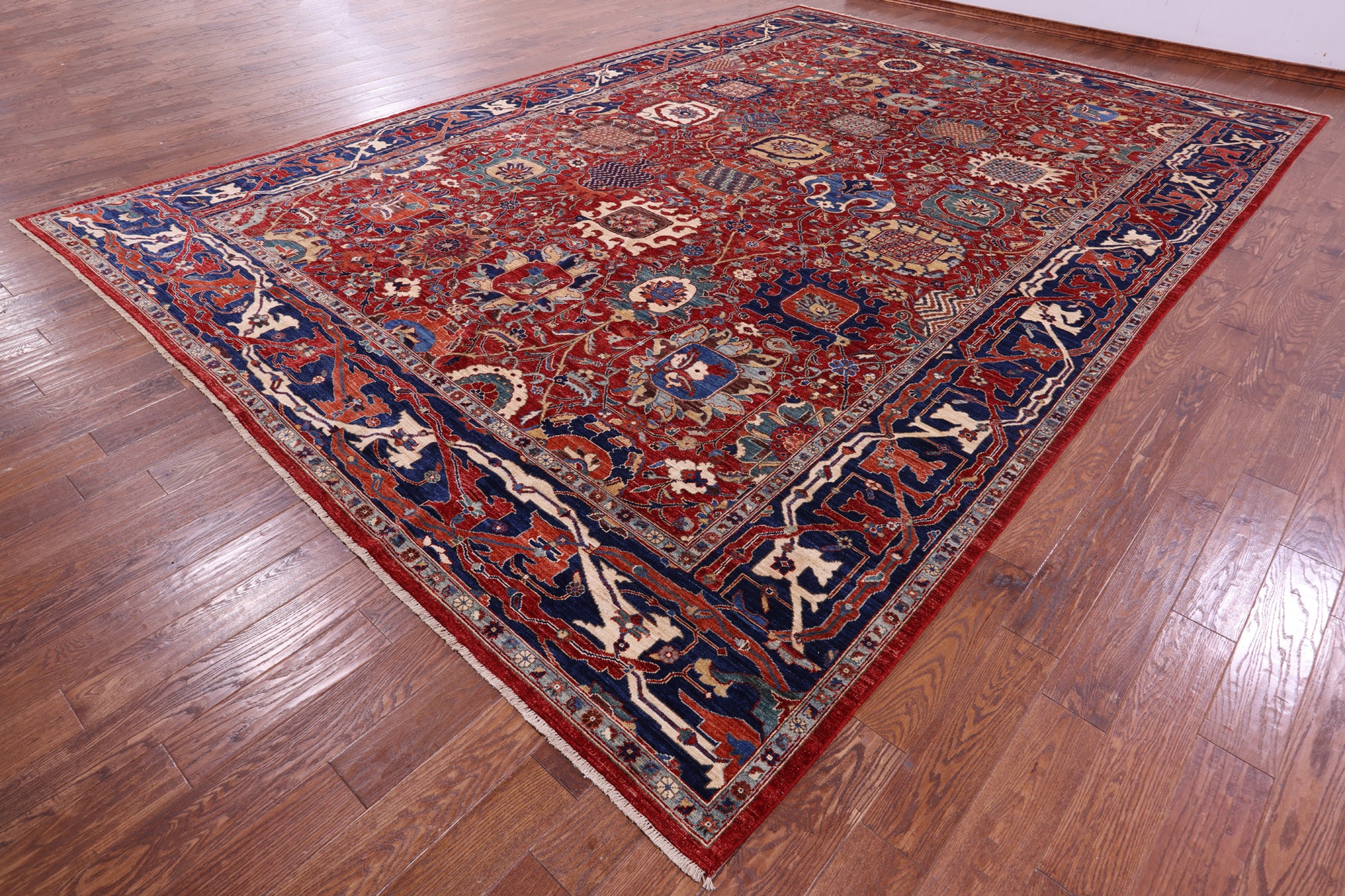 Persian Fine Serapi Hand Knotted Wool Rug - 11' 2" X 16' 4" - Golden Nile