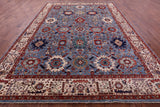Blue Persian Fine Serapi Hand Knotted Wool Rug - 9' 11" X 13' 8" - Golden Nile