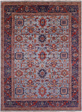 Blue Persian Fine Serapi Handmade Wool Rug - 9' 10" X 13' 6" - Golden Nile