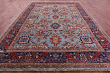 Blue Persian Fine Serapi Handmade Wool Rug - 9' 10" X 13' 6" - Golden Nile