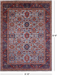 Blue Persian Fine Serapi Handmade Wool Rug - 9' 10" X 13' 6" - Golden Nile