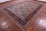 Blue Persian Fine Serapi Handmade Wool Rug - 9' 10" X 13' 6" - Golden Nile