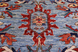 Blue Persian Fine Serapi Handmade Wool Rug - 9' 10" X 13' 6" - Golden Nile