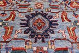Blue Persian Fine Serapi Handmade Wool Rug - 9' 10" X 13' 6" - Golden Nile