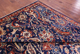 Blue Exotic Birds Persian Fine Serapi Hand Knotted Wool Rug - 9' 10" X 13' 9" - Golden Nile