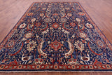 Blue Exotic Birds Persian Fine Serapi Hand Knotted Wool Rug - 9' 10" X 13' 9" - Golden Nile