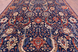 Blue Exotic Birds Persian Fine Serapi Hand Knotted Wool Rug - 9' 10" X 13' 9" - Golden Nile
