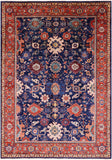 Blue Persian Fine Serapi Hand Knotted Wool Rug - 6' 2" X 8' 9" - Golden Nile