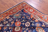 Blue Persian Fine Serapi Hand Knotted Wool Rug - 6' 2" X 8' 9" - Golden Nile