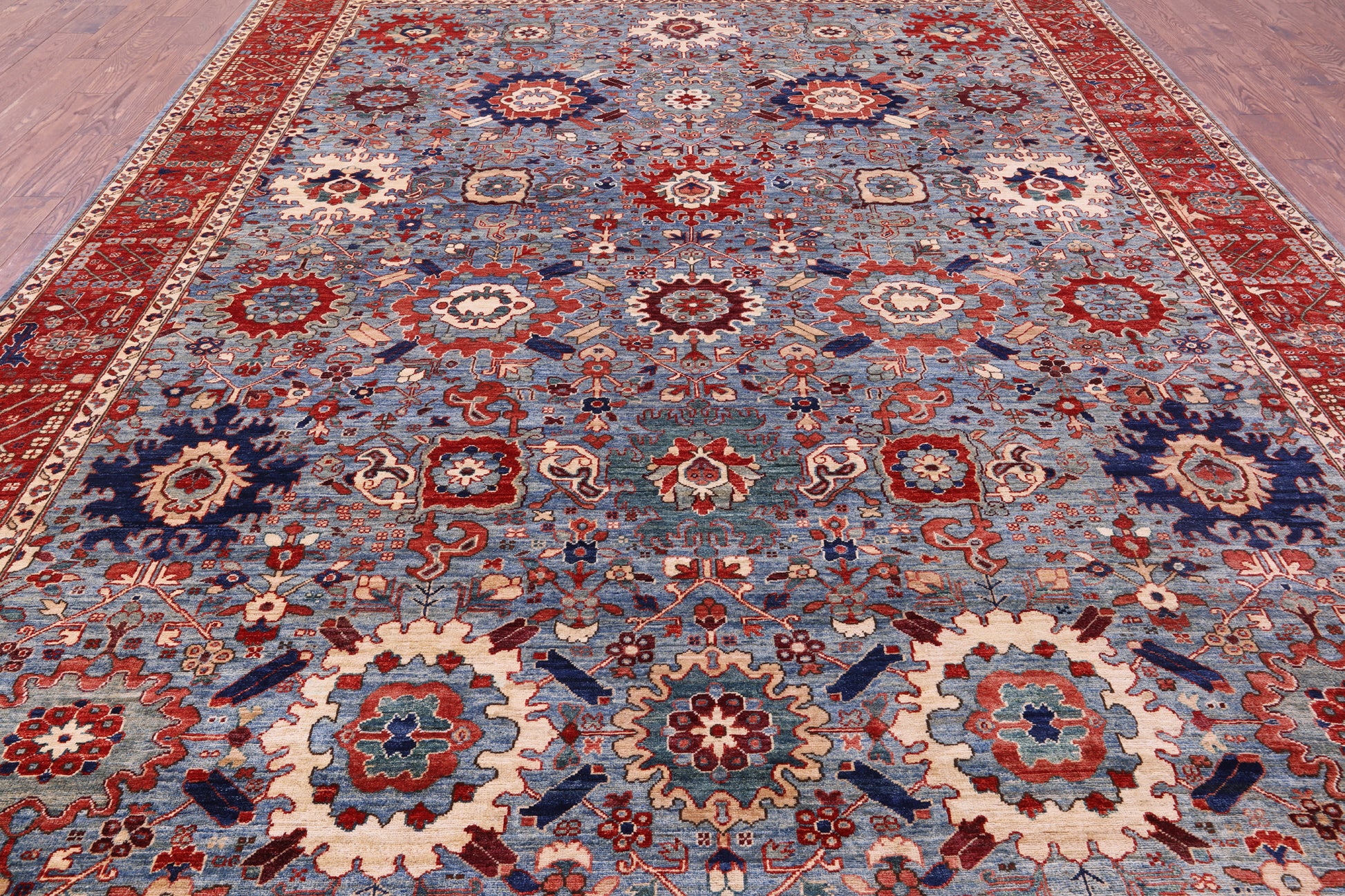 Persian Fine Serapi Hand Knotted Wool Rug - 10' 1" X 13' 11" - Golden Nile