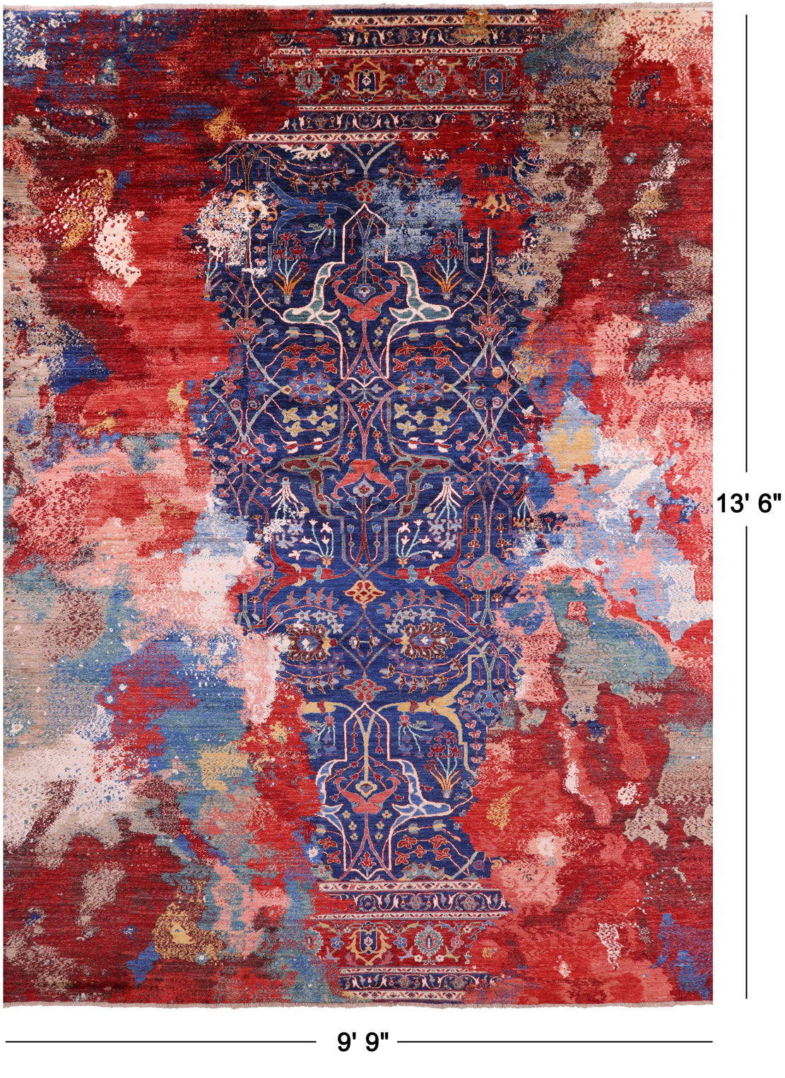 Persian Fine Serapi Hand Knotted Wool Rug - 9' 9" X 13' 6" - Golden Nile