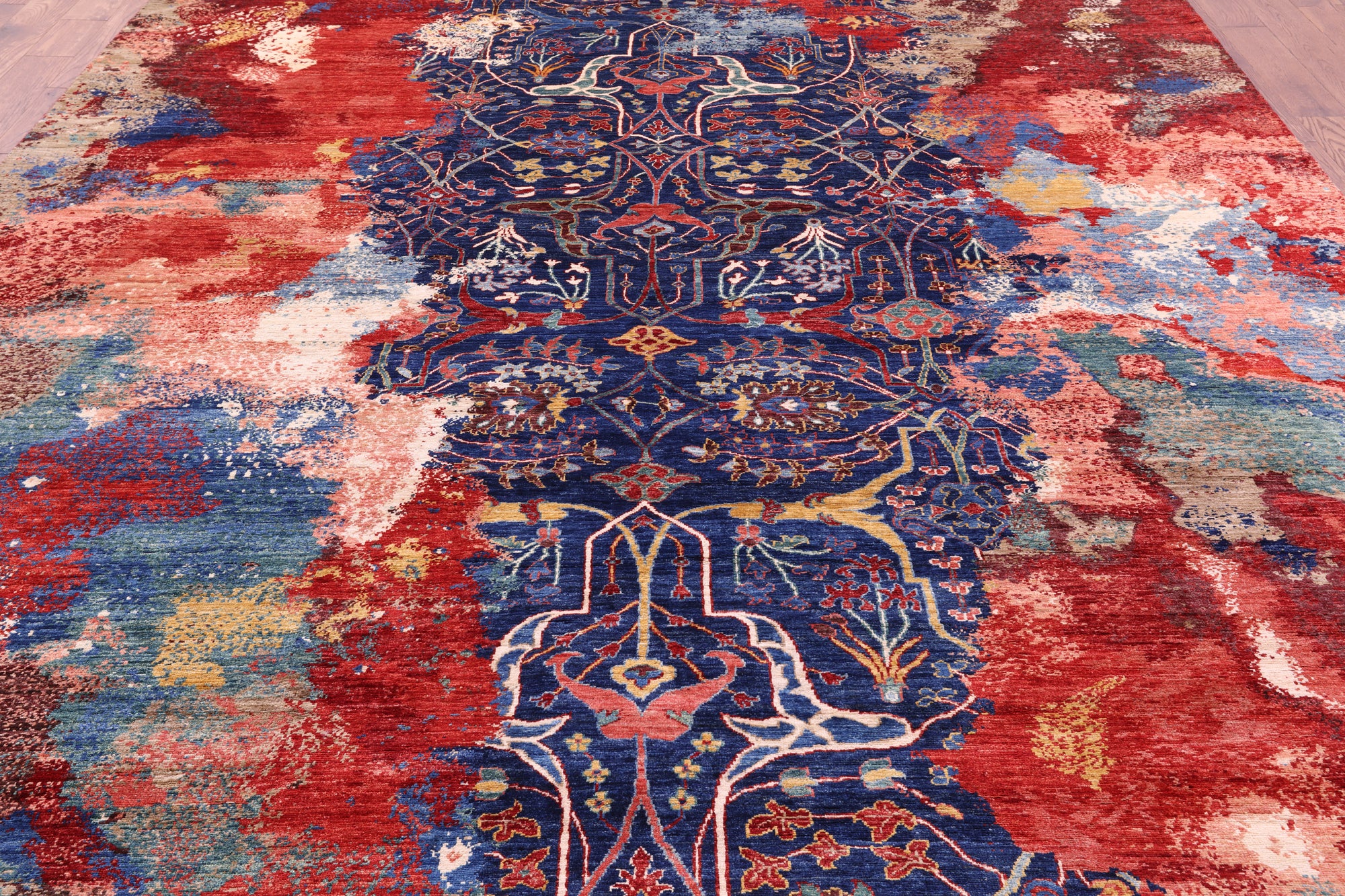 Persian Fine Serapi Hand Knotted Wool Rug - 9' 9" X 13' 6" - Golden Nile