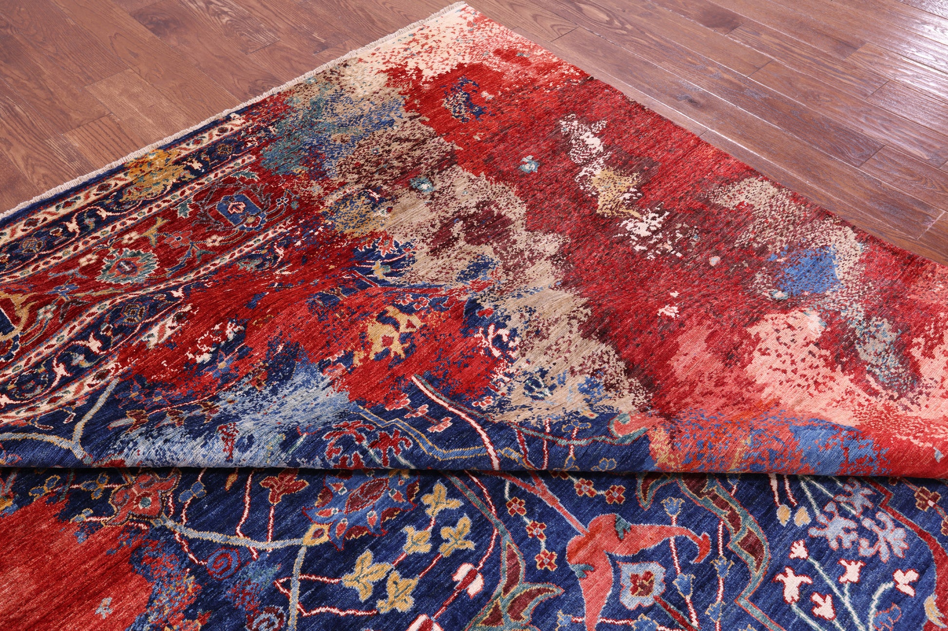 Persian Fine Serapi Hand Knotted Wool Rug - 9' 9" X 13' 6" - Golden Nile
