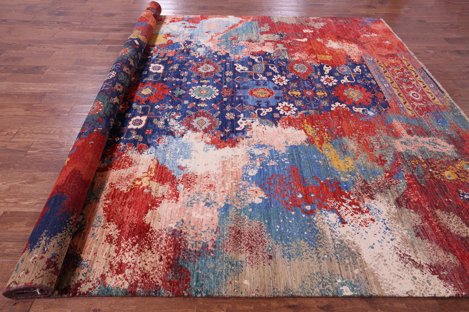 Persian Fine Serapi Hand Knotted Wool Rug - 9' 7" X 13' 6" - Golden Nile