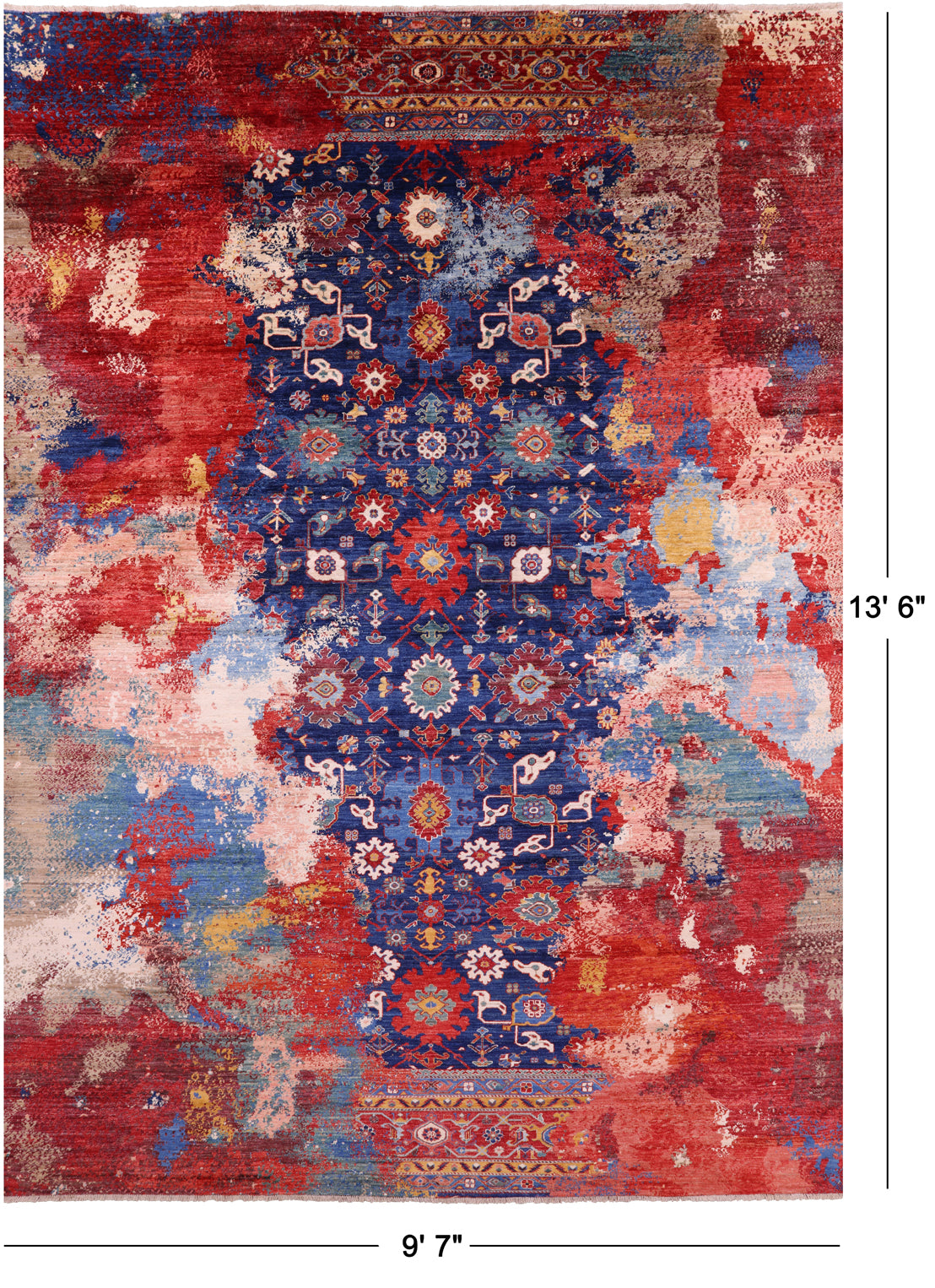 Persian Fine Serapi Hand Knotted Wool Rug - 9' 7" X 13' 6" - Golden Nile