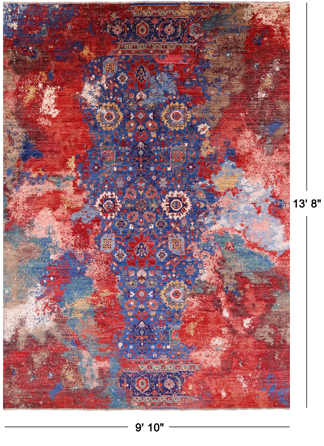Persian Fine Serapi Hand Knotted Wool Rug - 9' 10" X 13' 8" - Golden Nile
