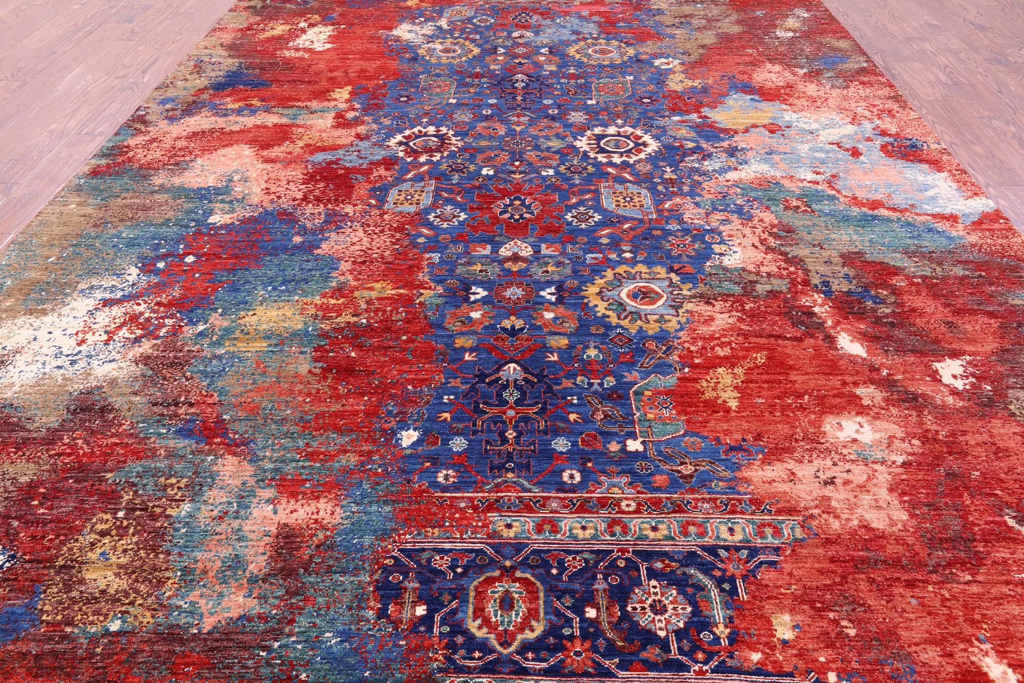 Persian Fine Serapi Hand Knotted Wool Rug - 9' 10" X 13' 8" - Golden Nile
