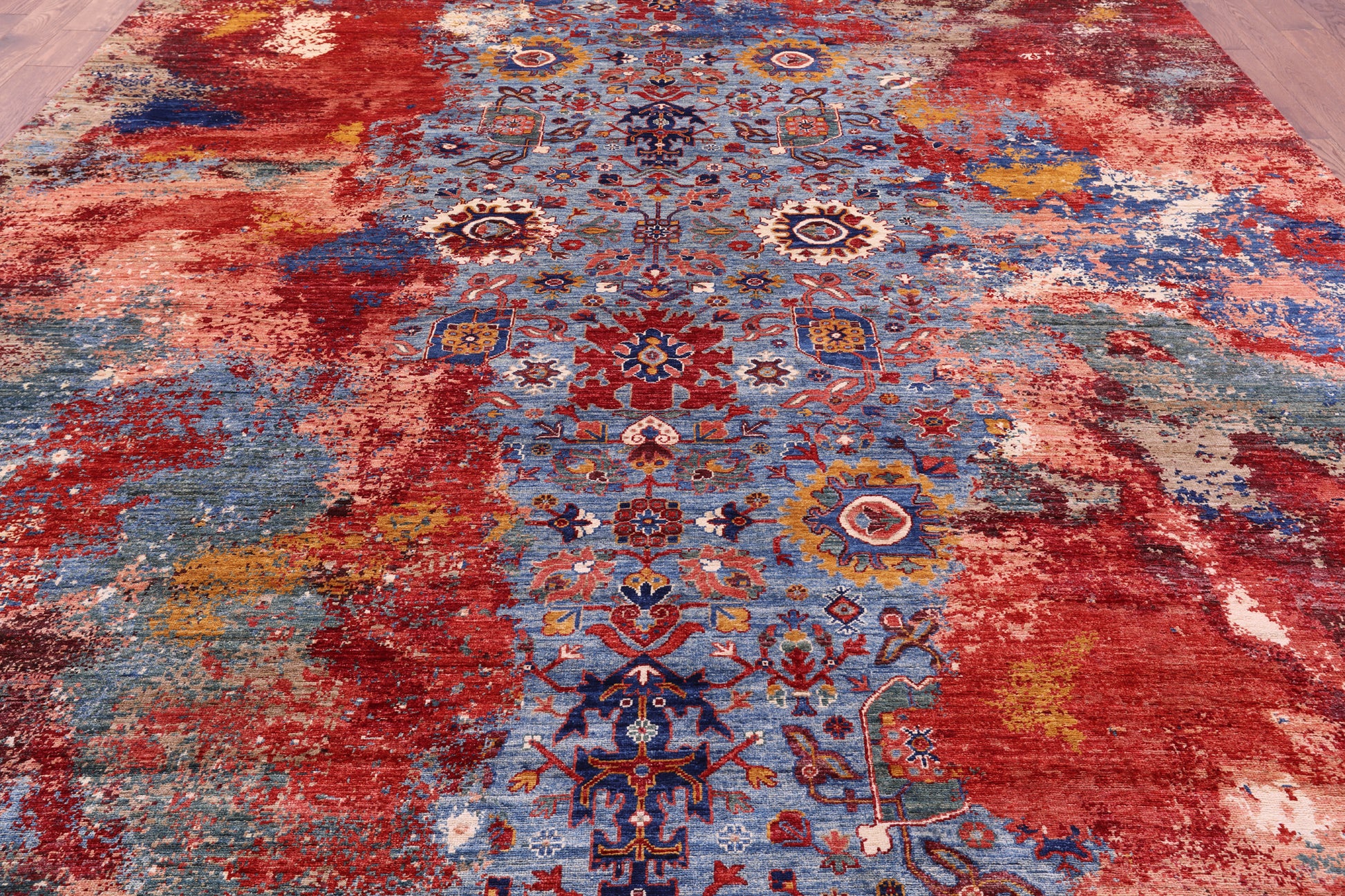 Persian Fine Serapi Hand Knotted Wool Rug - 10' 2" X 13' 10" - Golden Nile