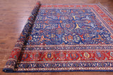 Blue Persian Fine Serapi Hand Knotted Wool Rug - 9' 10" X 13' 6" - Golden Nile
