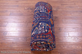 Blue Persian Fine Serapi Hand Knotted Wool Rug - 9' 10" X 13' 6" - Golden Nile