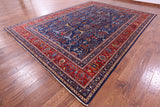 Blue Persian Fine Serapi Hand Knotted Wool Rug - 9' 10" X 13' 6" - Golden Nile