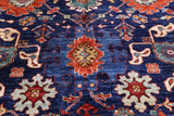 Blue Persian Fine Serapi Handmade Wool Rug - 11' 11" X 14' 10" - Golden Nile
