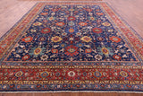 Blue Persian Fine Serapi Handmade Wool Rug - 11' 11" X 14' 10" - Golden Nile