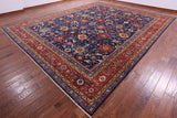 Blue Persian Fine Serapi Handmade Wool Rug - 11' 11" X 14' 10" - Golden Nile