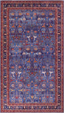 Blue Persian Fine Serapi Hand Knotted Wool Rug - 13' 10" X 22' 10" - Golden Nile