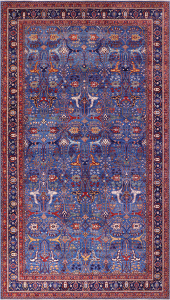 Blue Persian Fine Serapi Hand Knotted Wool Rug - 13' 10" X 22' 10" - Golden Nile