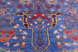 Blue Persian Fine Serapi Hand Knotted Wool Rug - 13' 10" X 22' 10" - Golden Nile