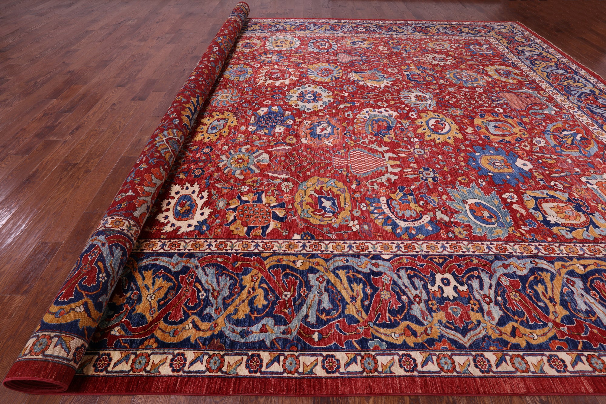 Persian Fine Serapi Hand Knotted Wool Rug - 14' 7" X 24' 1" - Golden Nile