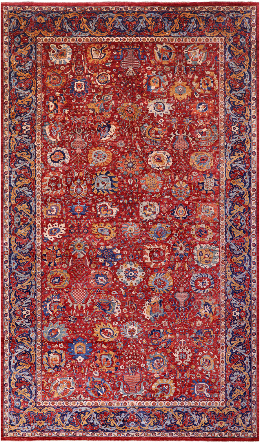 Persian Fine Serapi Hand Knotted Wool Rug - 14' 7" X 24' 1" - Golden Nile