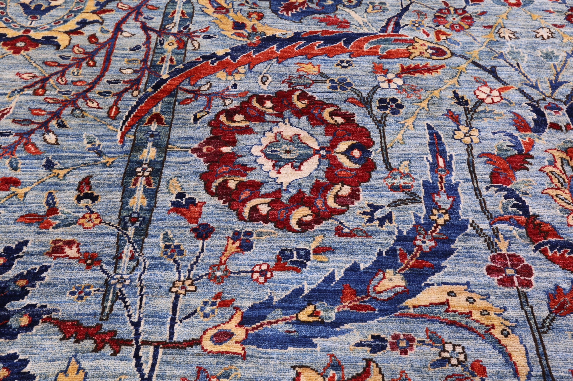 Persian Sickle Leaf Hand Knotted Wool Rug - 16' 3" X 22' 5" - Golden Nile