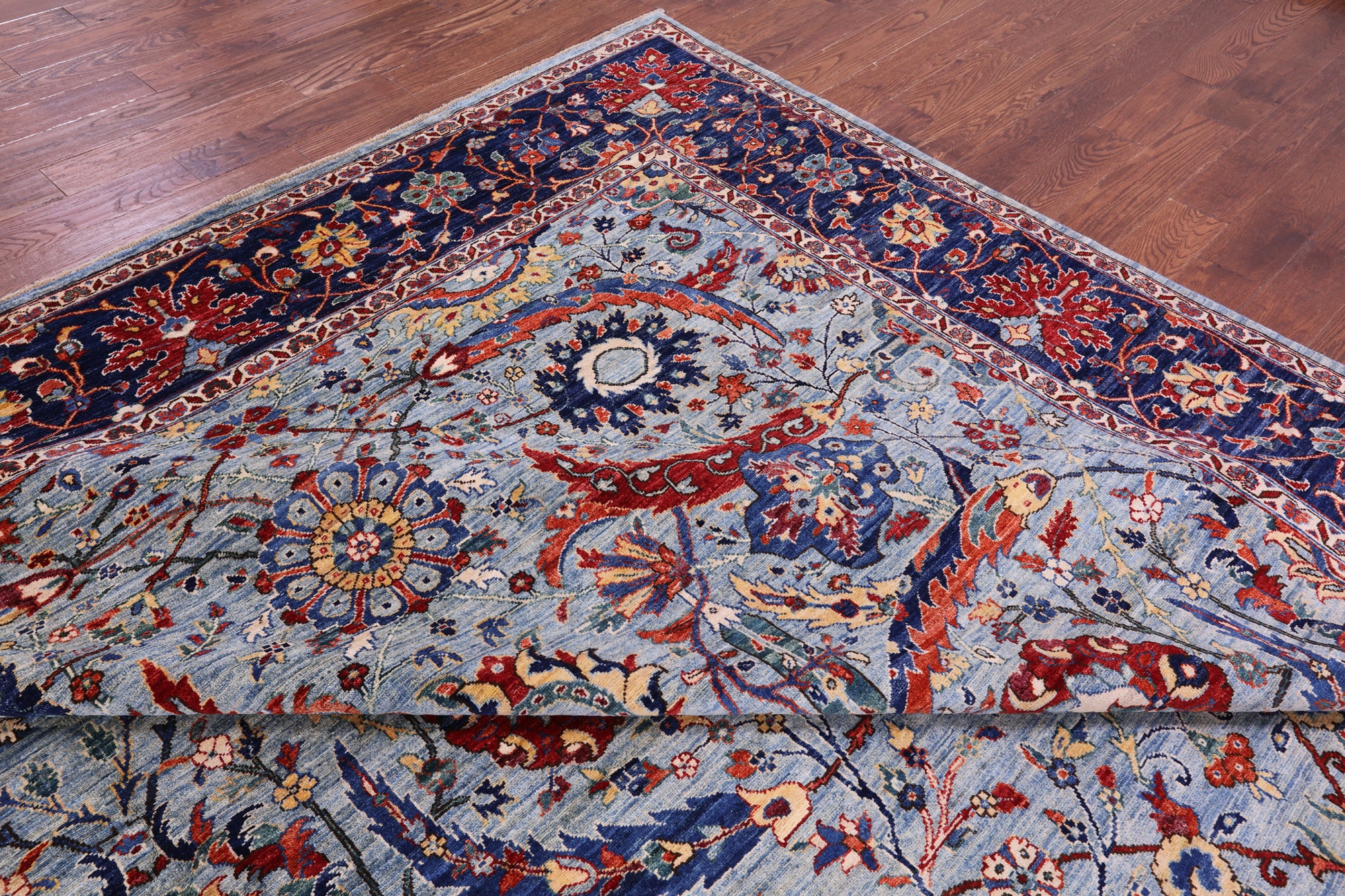 Persian Sickle Leaf Hand Knotted Wool Rug - 16' 3" X 22' 5" - Golden Nile