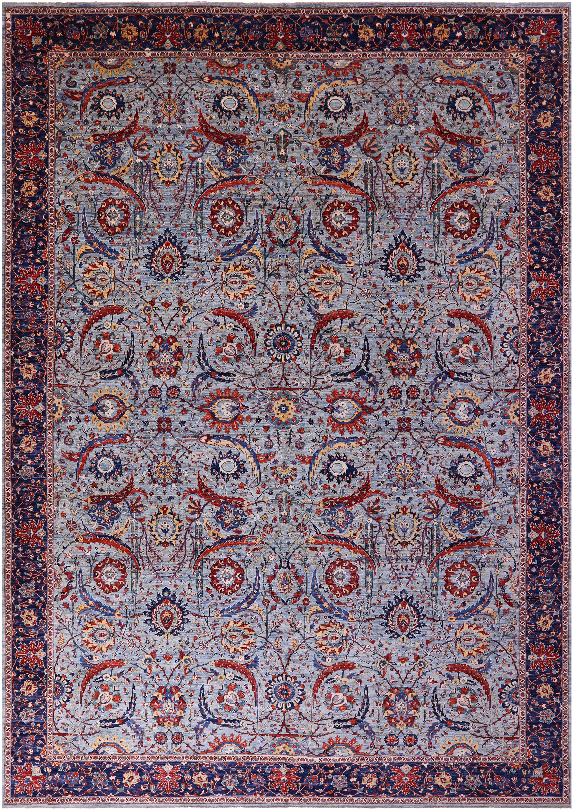 Persian Sickle Leaf Hand Knotted Wool Rug - 16' 3" X 22' 5" - Golden Nile