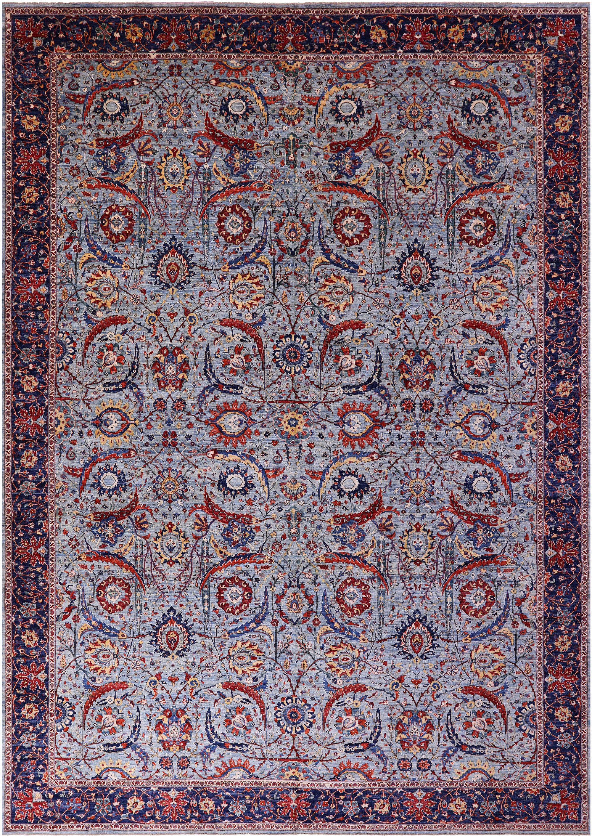 Persian Sickle Leaf Hand Knotted Wool Rug - 16' 3" X 22' 5" - Golden Nile