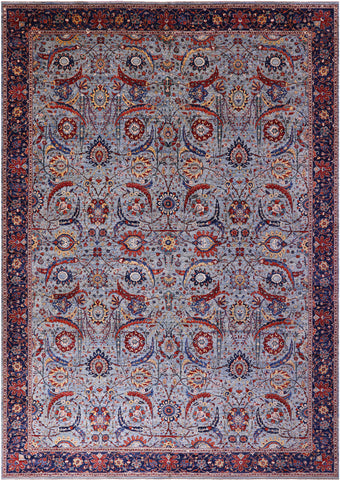Persian Sickle Leaf Hand Knotted Wool Rug - 16' 3