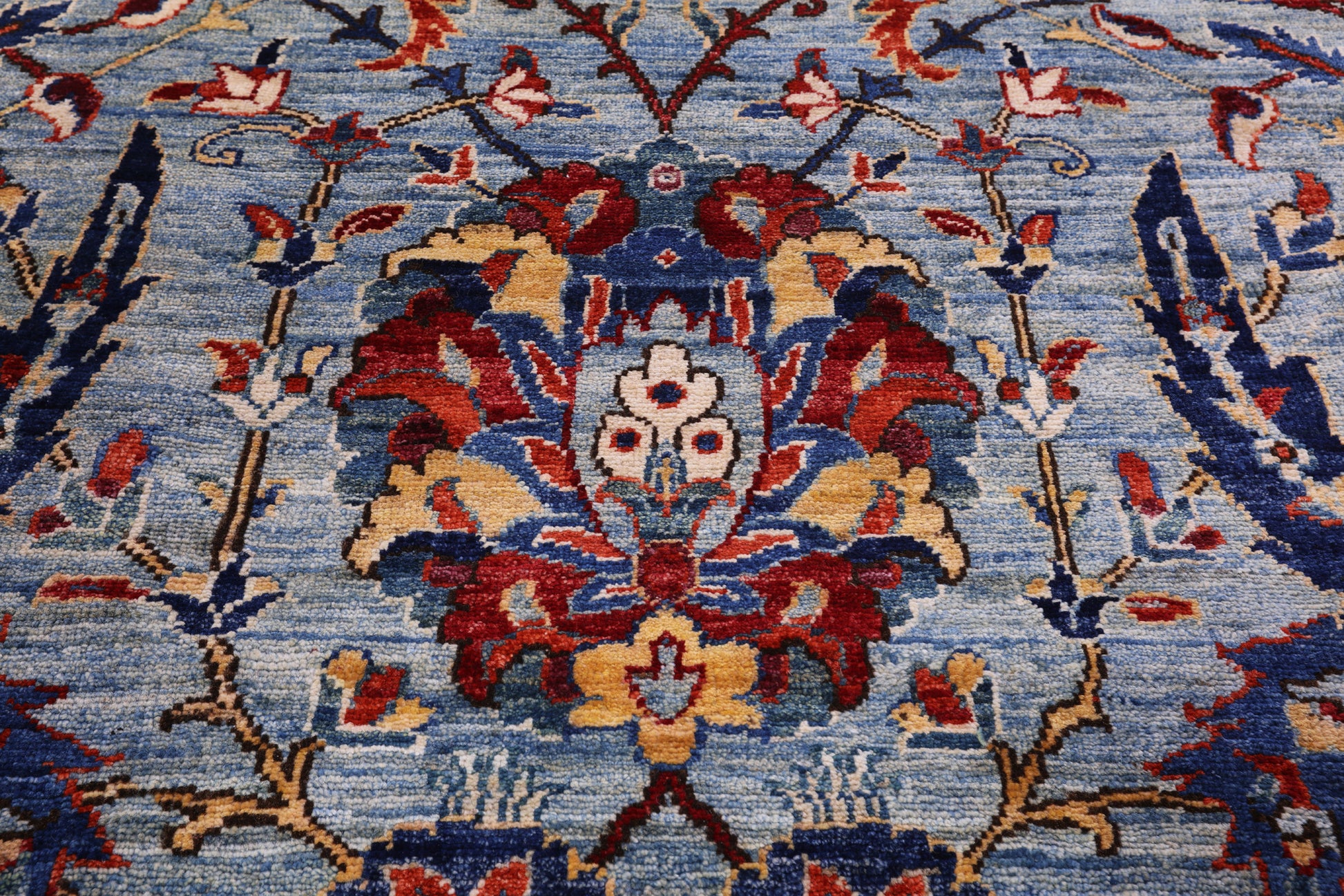 Persian Sickle Leaf Hand Knotted Wool Rug - 16' 3" X 22' 5" - Golden Nile