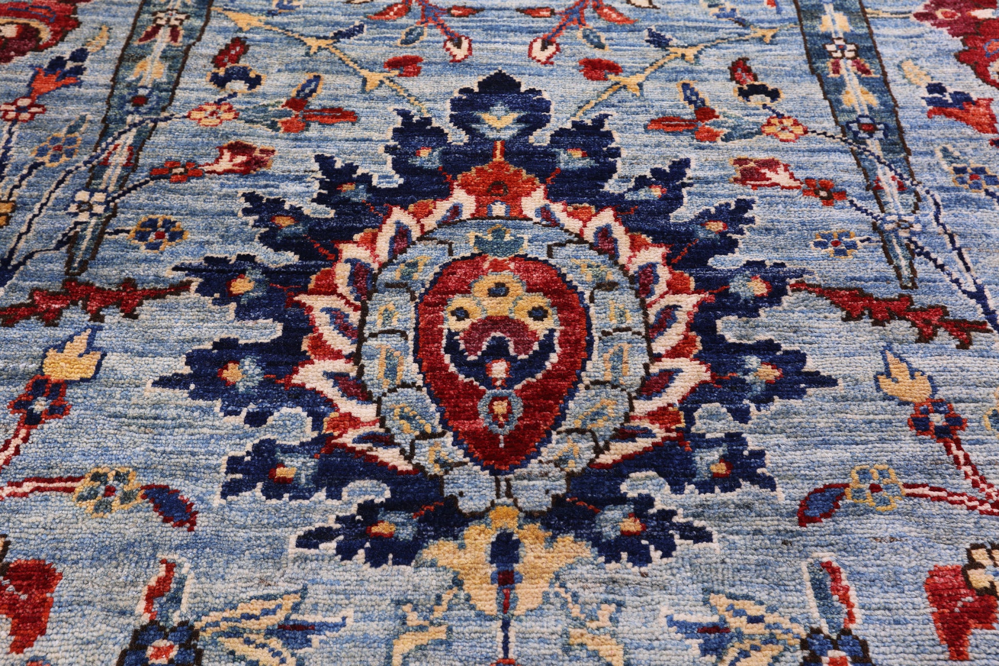 Persian Sickle Leaf Hand Knotted Wool Rug - 16' 3" X 22' 5" - Golden Nile