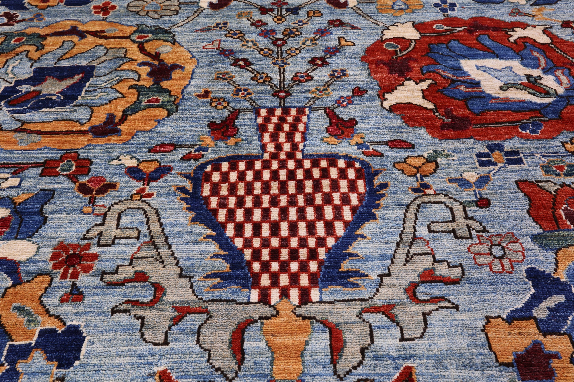 Blue Persian Fine Serapi Hand Knotted Wool Rug - 14' 5" X 23' 10" - Golden Nile