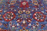 Blue Persian Fine Serapi Hand Knotted Wool Rug - 11' 9" X 15' 0" - Golden Nile