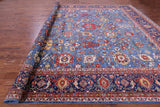 Blue Persian Fine Serapi Hand Knotted Wool Rug - 11' 9" X 15' 0" - Golden Nile