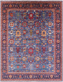 Blue Persian Fine Serapi Hand Knotted Wool Rug - 11' 9" X 15' 0" - Golden Nile