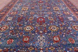 Blue Persian Fine Serapi Hand Knotted Wool Rug - 11' 9" X 15' 0" - Golden Nile
